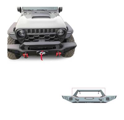 Armour Heavy Duty Front Bumper-Matte Black-2020-2026 Jeep Gladiator/2018-2026 Jeep Wrangler|Black Horse Off Road