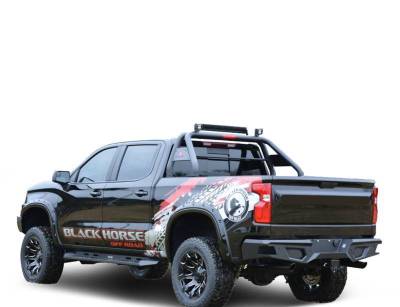 Black Horse Off Road - Armour Heavy Duty Rear Bumper-Matte Black-2019-2026 Chevrolet Silverado- Sierra 1500/2020-2026 Chevrolet Silverado 2500-3500|Black Horse Off Road - Image 3