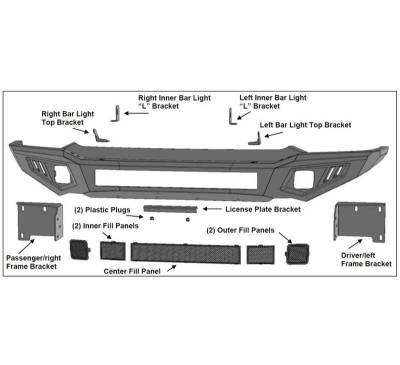 Black Horse Off Road - Armour II Heavy Duty Front Bumper-Bumper Only-Matte Black-2010-2018 Dodge Ram 2500/3500|Black Horse Off Road - Image 8