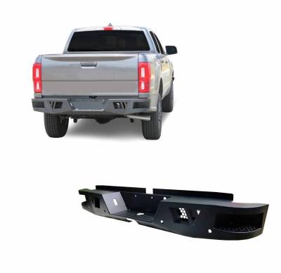 Armour Heavy Duty Rear Bumper-Matte Black-2019-2023 Ford Ranger|Black Horse Off Road