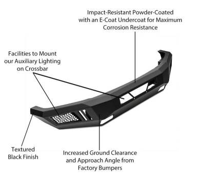 Black Horse Off Road - Armour Heavy Duty Front Bumper-Matte Black-2017-2022 Ford F-250/Ford F-350 Super Duty|Black Horse Off Road - Image 18