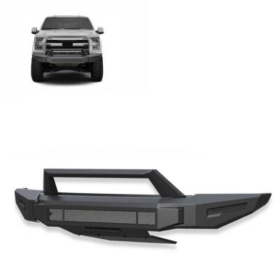 Armour II Heavy Duty Modular Front Bumper-Matte Black-2015-2017 Ford F-150|Black Horse Off Road