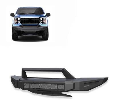 Armour II Heavy Duty Modular Front Bumper-Matte Black-2021-2023 Ford F-150|Black Horse Off Road