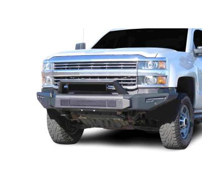Black Horse Off Road - Armour II Heavy Duty Modular Front Bumper-Matte Black-2015-2019 Chevrolet Silverado 2500 HD/3500 HD|Black Horse Off Road - Image 2