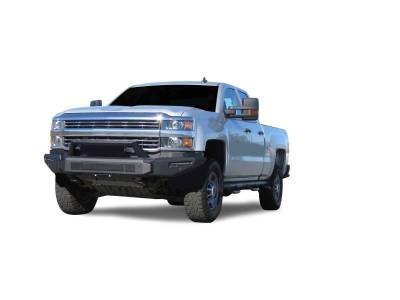 Black Horse Off Road - Armour II Heavy Duty Modular Front Bumper-Matte Black-2015-2019 Chevrolet Silverado 2500 HD/3500 HD|Black Horse Off Road - Image 4