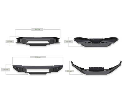 Black Horse Off Road - Armour II Heavy Duty Modular Front Bumper-Bumper Only-Matte Black-2013-2018 Ram 1500/2019-2022 Ram 1500 Classic|Black Horse Off Road - Image 15