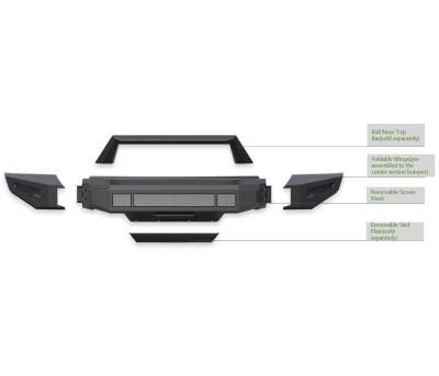 Black Horse Off Road - Armour II Heavy Duty Modular Front Bumper-Matte Black-2019-2021 Chevrolet Silverado 1500|Black Horse Off Road - Image 13
