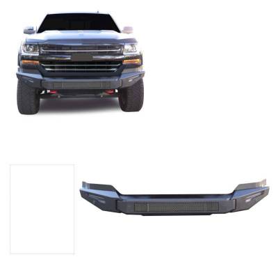 Black Horse Off Road - Armour II Heavy Duty Modular Front Bumper-Bumper Only-Matte Black-2016-2018 Chevrolet Silverado 1500/2019-2019 Chevrolet Silverado 1500 LD|Black Horse Off Road - Image 2