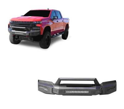 Armour II Heavy Duty Modular Front Bumper Kit-Matte Black-2019-2021 Chevrolet Silverado 1500|Black Horse Off Road