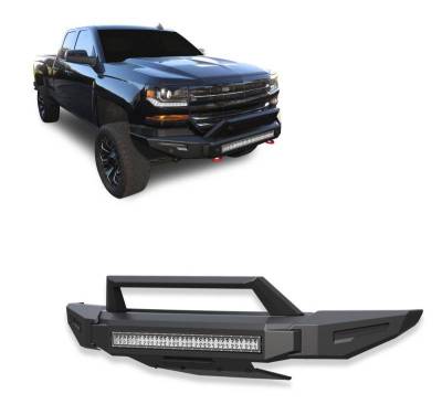 Armour II Heavy Duty Modular Front Bumper Kit-Matte Black-2016-2018 Chevrolet Silverado 1500/2019-2019 Chevrolet Silverado 1500 LD|Black Horse Off Road