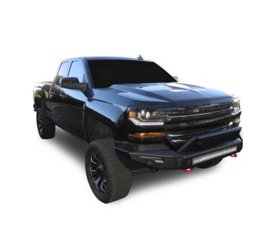 Black Horse Off Road - Armour II Heavy Duty Modular Front Bumper Kit-Matte Black-2016-2018 Chevrolet Silverado 1500/2019-2019 Chevrolet Silverado 1500 LD|Black Horse Off Road - Image 3