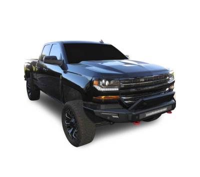 Black Horse Off Road - Armour II Heavy Duty Modular Front Bumper Kit-Matte Black-2016-2018 Chevrolet Silverado 1500/2019-2019 Chevrolet Silverado 1500 LD|Black Horse Off Road - Image 3