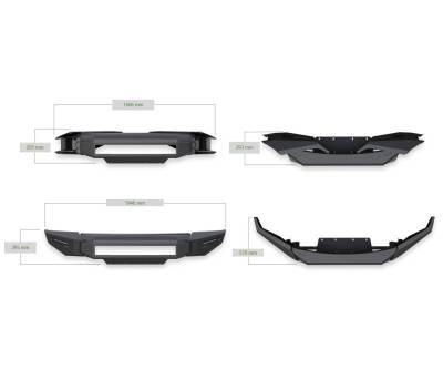 Black Horse Off Road - Armour II Heavy Duty Modular Front Bumper Kit-Matte Black-2019-2023 Ford Ranger|Black Horse Off Road - Image 20