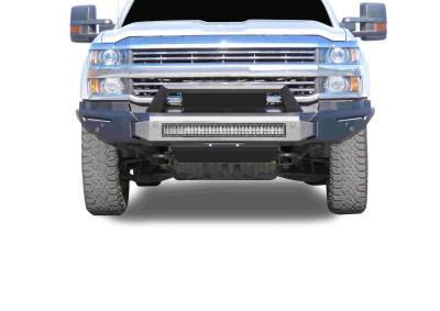 Black Horse Off Road - Armour II Heavy Duty Modular Front Bumper Kit-Matte Black-2015-2019 Chevrolet Silverado 2500 HD/3500 HD|Black Horse Off Road - Image 3
