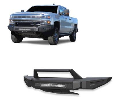 Armour II Heavy Duty Modular Front Bumper Kit-Matte Black-2015-2019 Chevrolet Silverado 2500 HD/3500 HD|Black Horse Off Road