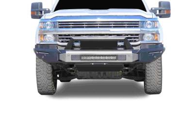 Black Horse Off Road - Armour II Heavy Duty Modular Front Bumper Kit-Matte Black-2015-2019 Chevrolet Silverado 2500 HD/3500 HD|Black Horse Off Road - Image 3