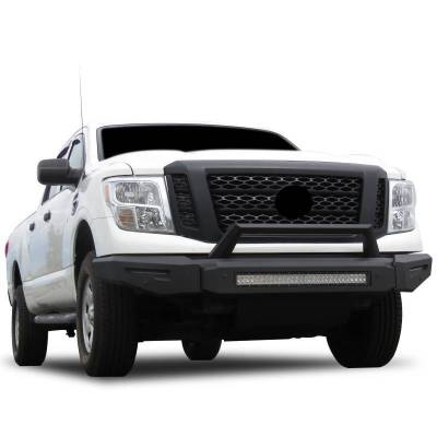 Black Horse Off Road - Armour II Heavy Duty Modular Front Bumper-Textured Black-2016-2024 Nissan Titan XD|Black Horse Off Road - Image 4