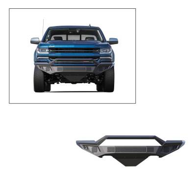 Black Horse Off Road - Armour II Heavy Duty Front Bumper-Matte Black-2016-2018 Chevrolet Silverado 1500/2019-2021 Chevrolet Silverado 1500 LD|Black Horse Off Road - Image 11