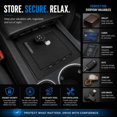 Black Horse Off Road - Center Console Safe-Black-2023-2024 Honda CR-V|Black Horse Off Road - Image 3