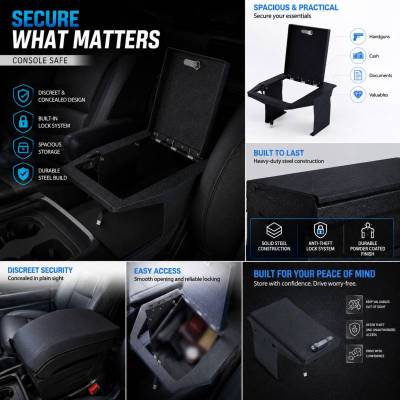 Black Horse Off Road - Center Console Safe-Black-2022-2026 Ford F-150|Black Horse Off Road - Image 5