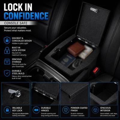 Black Horse Off Road - Center Console Safe-Black-2022-2026 Ford F-150|Black Horse Off Road - Image 3