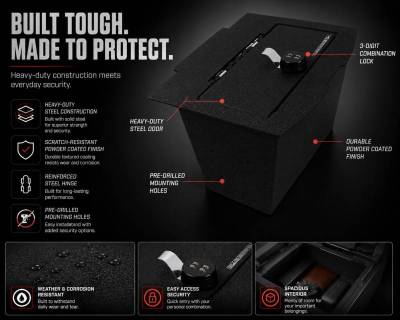 Black Horse Off Road - Center Console Safe-Black-2009-2018 Dodge Ram 1500/Ram 2500/ Ram 3500/2019 Ram 1500 Classic|Black Horse Off Road - Image 15