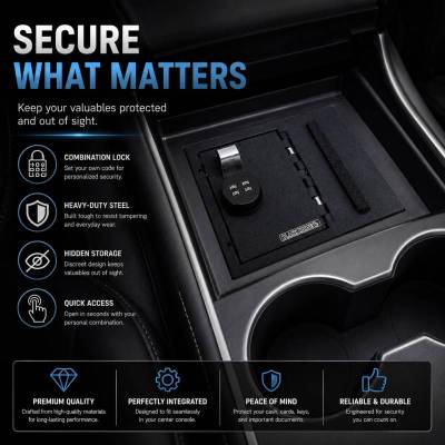 Black Horse Off Road - Center Console Safe-Black-2021-2023 Tesla Y/2021-2023 Tesla 3|Black Horse Off Road - Image 5