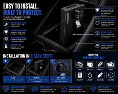 Black Horse Off Road - Center Console Safe-Black-2021-2024 Ford Mustang|Black Horse Off Road - Image 5
