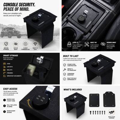Black Horse Off Road - Center Console Safe-Black-2021-2024 Ford Bronco|Black Horse Off Road - Image 3