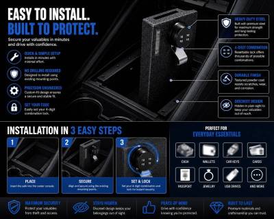 Black Horse Off Road - Center Console Safe-Black-2023-2024 Ford F-250 Super Duty|Black Horse Off Road - Image 5