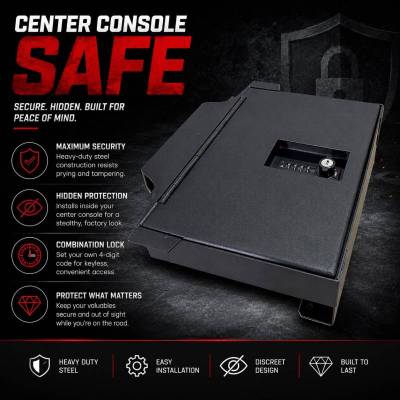Black Horse Off Road - Center Console Safe-Black-2019-2025 Ram 1500-2500-3500|Black Horse Off Road - Image 9