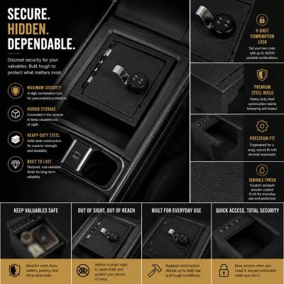 Black Horse Off Road - Center Console Safe-Black-2020-2024 Ford Explorer|Black Horse Off Road - Image 5