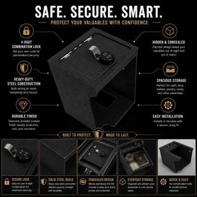 Black Horse Off Road - Center Console Safe-Black-2020-2024 Ford Explorer|Black Horse Off Road - Image 3