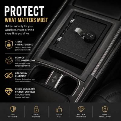 Black Horse Off Road - Center Console Safe-Black-2020-2024 Ford Explorer|Black Horse Off Road - Image 13
