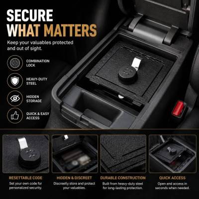 Center Console Safe-Black-2024-2026 Toyota Tacoma|Black Horse Off Road