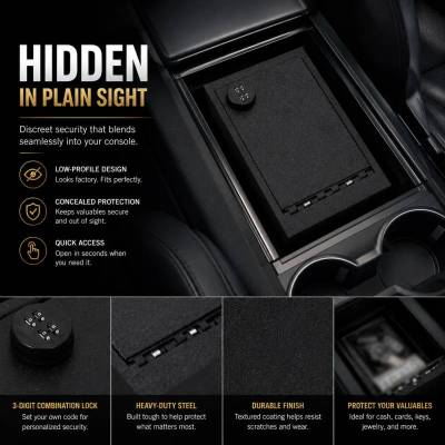 Black Horse Off Road - Center Console Safe-Black-2021-2023 Tesla X|Black Horse Off Road - Image 7