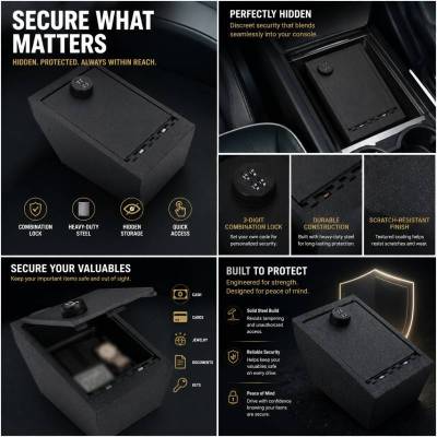 Black Horse Off Road - Center Console Safe-Black-2021-2023 Tesla X|Black Horse Off Road - Image 11