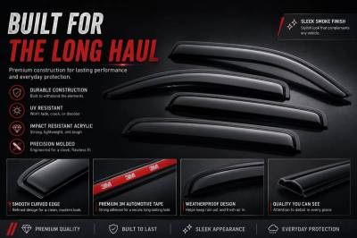 Black Horse Off Road - Black Horse Off Road [BHOR] |Tape On Rain Guard/Wind Deflectors|2011-2026 Dodge Durango |Smoke,4Pcs|#140512 - Image 8