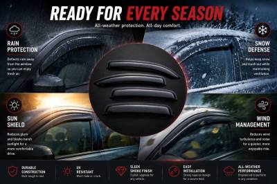 Black Horse Off Road - Black Horse Off Road [BHOR] |Tape On Rain Guard/Wind Deflectors|2011-2026 Dodge Durango |Smoke,4Pcs|#140512 - Image 4