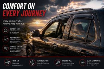 Black Horse Off Road - Black Horse Off Road [BHOR] |Tape On Rain Guard/Wind Deflectors|2011-2026 Dodge Durango |Smoke,4Pcs|#140512 - Image 3