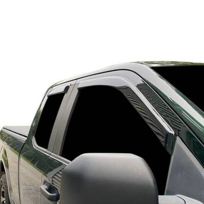 Black Horse Off Road - Black Horse Off Road [BHOR] |Tape On Rain Guard/Wind Deflectors|2017-2026 Ford F-250,F-350,F-450,F-550 Super Duty Super Crew Cab|Smoke,4Pcs|#14-94156 - Image 4