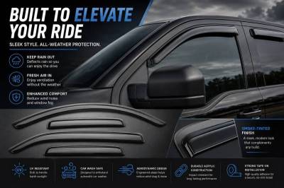 Black Horse Off Road - Black Horse Off Road [BHOR] |Tape On Rain Guard/Wind Deflectors|2015-2026 Ford F-150 Super Cab/2017-2024 Ford F-250,F-350,F-450,F-550 Super Duty Super Cab|Smoke,4Pcs|#14-94157 - Image 8