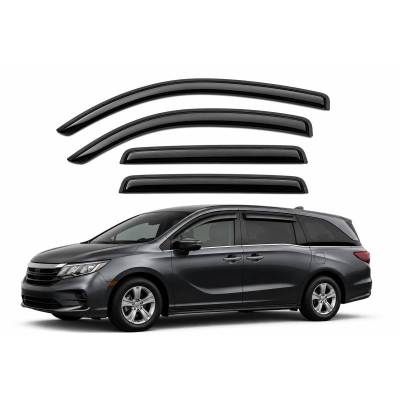 Black Horse Off Road [BHOR] |Tape On Rain Guard/Wind Deflectors|2018-2026 Honda Odyssey |Smoke,4Pcs|#140754