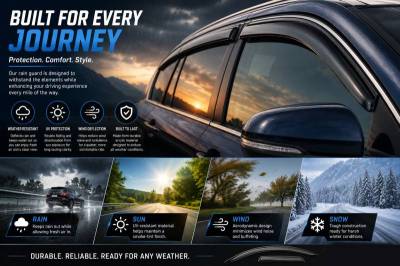 Black Horse Off Road - Black Horse Off Road [BHOR] |Tape On Rain Guard/Wind Deflectors|2018-2026 Honda Odyssey |Smoke,4Pcs|#140754 - Image 5