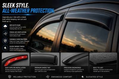 Black Horse Off Road - Black Horse Off Road [BHOR] |Tape On Rain Guard/Wind Deflectors|2018-2026 Honda Odyssey |Smoke,4Pcs|#140754 - Image 7