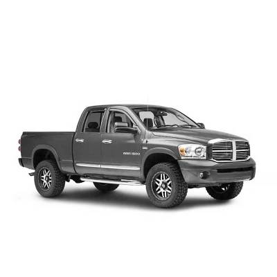 Black Horse Off Road [BHOR] |Tape On Rain Guard/Wind Deflectors|2019-2026 Ram 1500 Quad Cab|Smoke,4Pcs|#140542