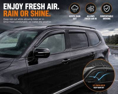 Black Horse Off Road - Black Horse Off Road [BHOR] |Tape On Rain Guard/Wind Deflectors|2020-2026 Kia Telluride |Smoke,4Pcs|#144711 - Image 4
