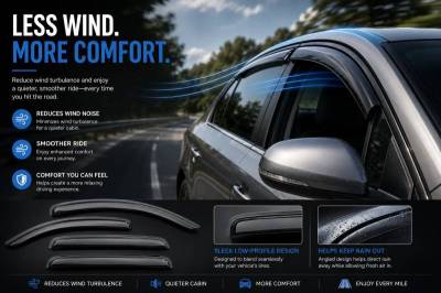 Black Horse Off Road - Black Horse Off Road [BHOR] |Tape On Rain Guard/Wind Deflectors|2019-2026 Volkswagen Jetta |Smoke,4Pcs|#14VWJE23 - Image 3