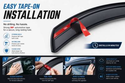 Black Horse Off Road - Black Horse Off Road [BHOR] |Tape On Rain Guard/Wind Deflectors|2021-2026 Toyota Sienna |Smoke,4Pcs|#14T187 - Image 6