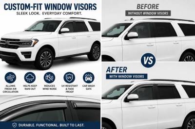 Black Horse Off Road - Black Horse Off Road [BHOR] |Tape On Rain Guard/Wind Deflectors|2018-2026 Ford Expedition |Smoke,4Pcs|#144785 - Image 5